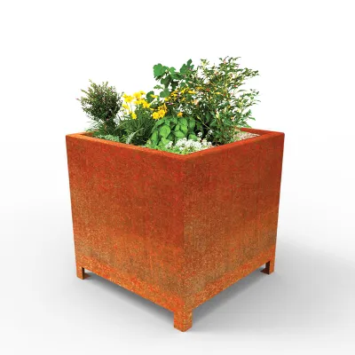 Rustic Square Planter With Feet